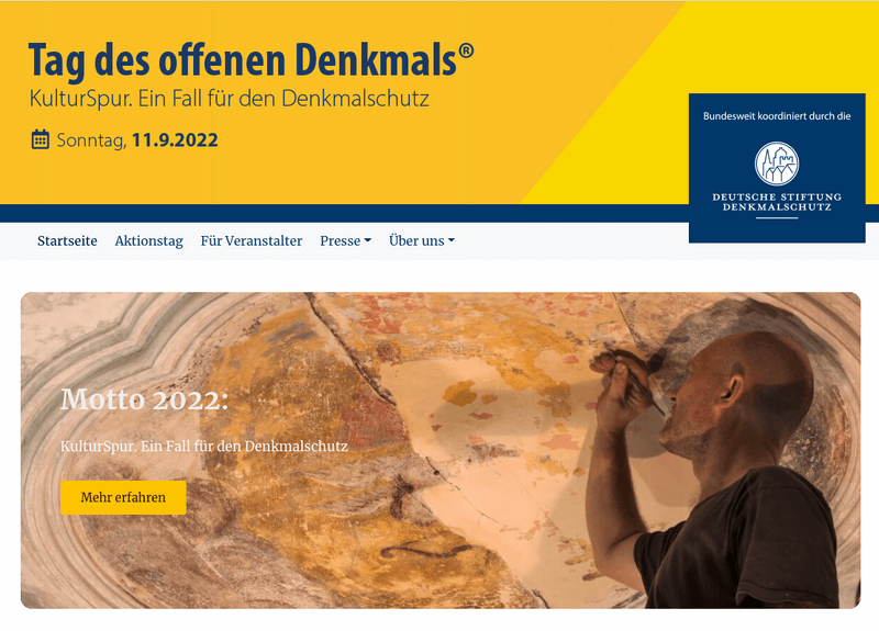 WordPress Tag des offenen Denkmals Agentur