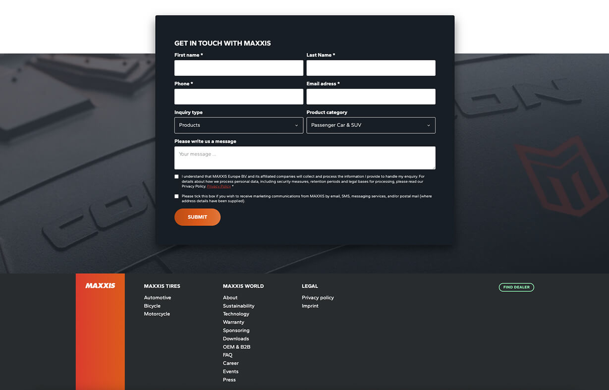 Maxxis Tires Website