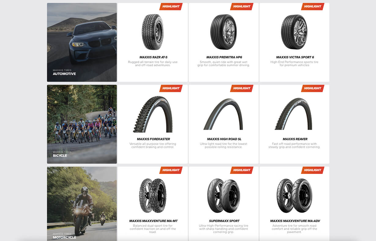 Maxxis Tires Website