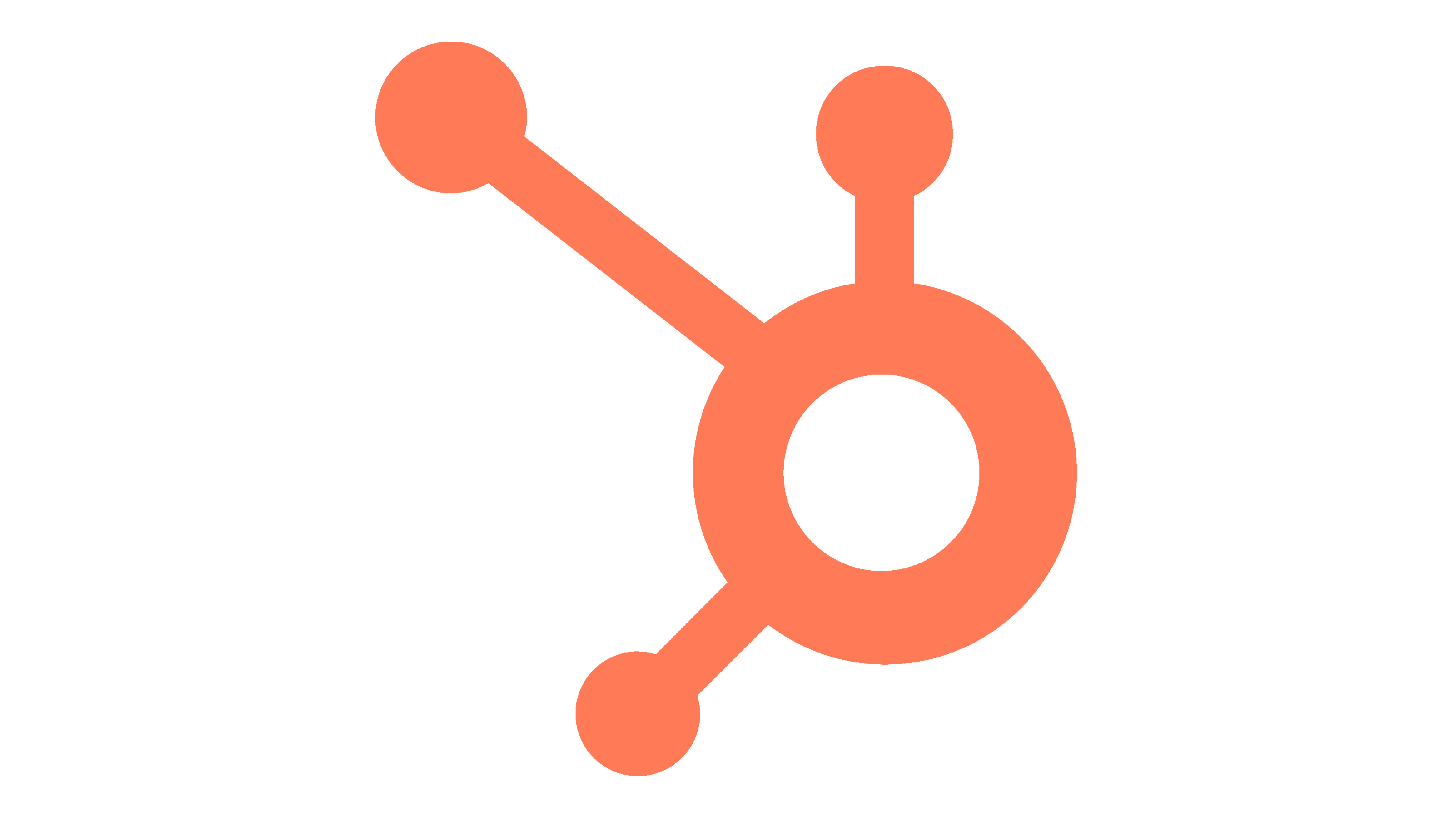 HubSpot Logo: oranges Symbol aus drei verbundenen Kreisen
