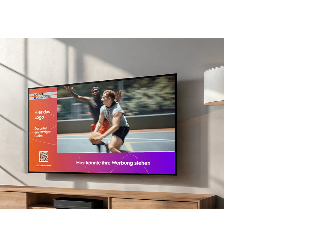 Beispiel für Addressable TV Werbung: Werbeeinblendung auf Smart-TV während einer Sportübertragung