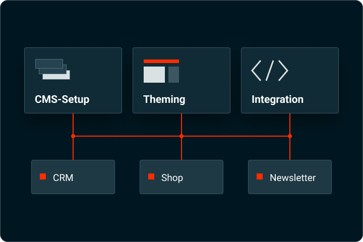 Content Management Systeme umsetzen: CMS-Setup, Theming und Integration mit Anbindung an CRM, Shop und Newsletter